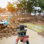 Land surveying on a residential property