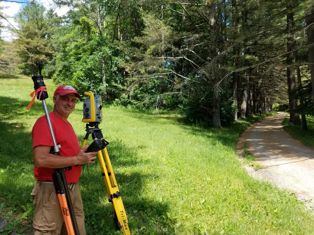 David doing a survey for a client