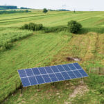 Solar panels on property after land surveying