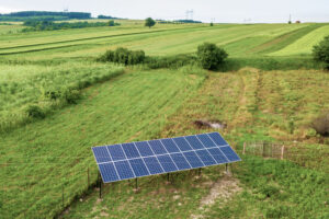 Solar panels on property after land surveying