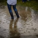 Flood in yard of residential property